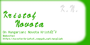 kristof novota business card
